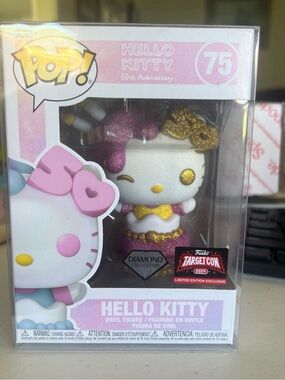 Funko Hello Kitty Diamond Collection Glitter Pink & Gold Pop! Vinyl #75